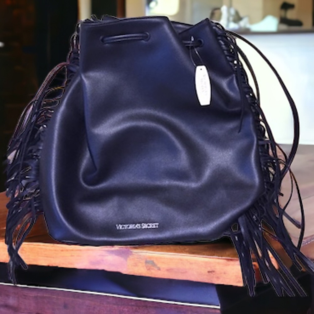 Victoria Secret Black Fringe bag